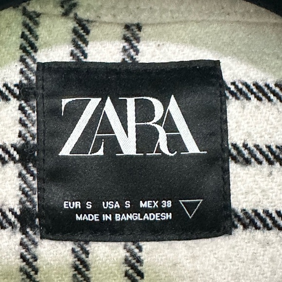 ZARA Women’s Plaid Zip-Up Jacket Shacket – Size Small - Picture 3 of 9